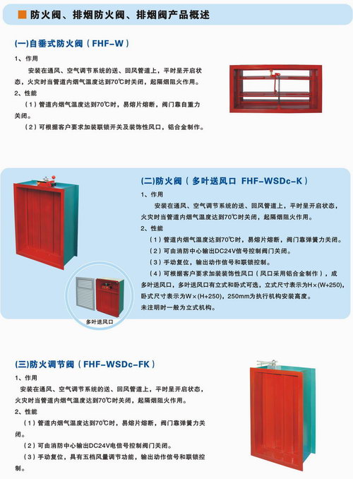 佰隆防火閥參數(shù)選型表